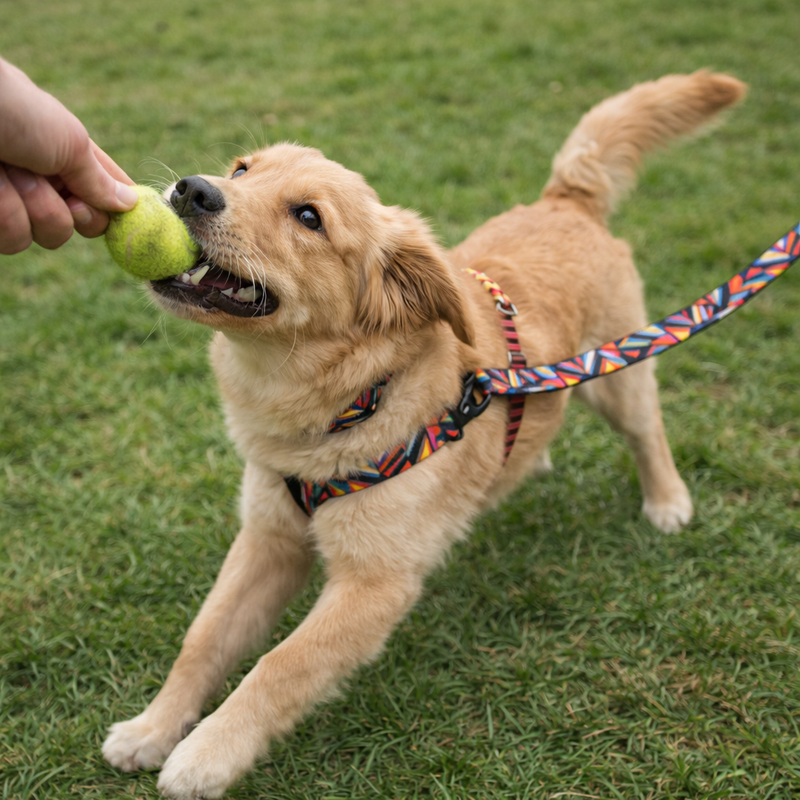 Anypet Red Aztec Dog Leash - Stylish Comfortable Dog Accessory