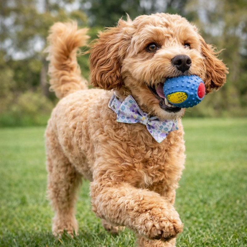 Anypet RedPurple Floral Dog Bow Collar - Stylish Comfortable Dog Accessory with Safety Buckle Durable Strap