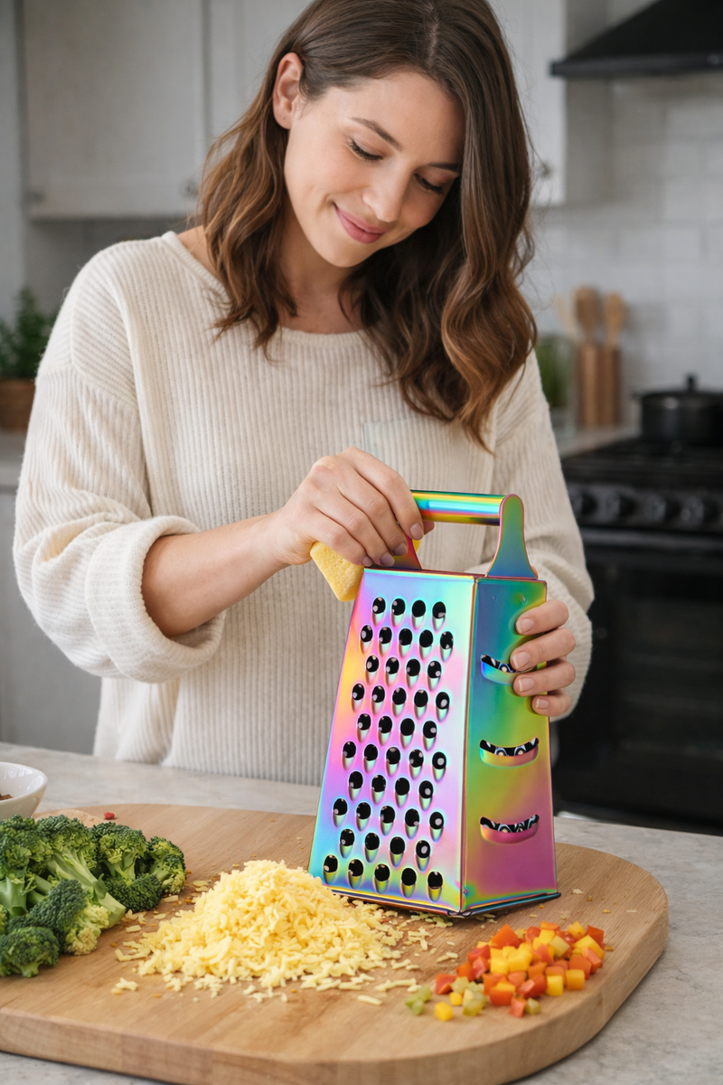 Anygleam Rainbow Stainless Steel Food Slicer – Multi-Function Kitchen Tool for Fruits, Vegetables & More