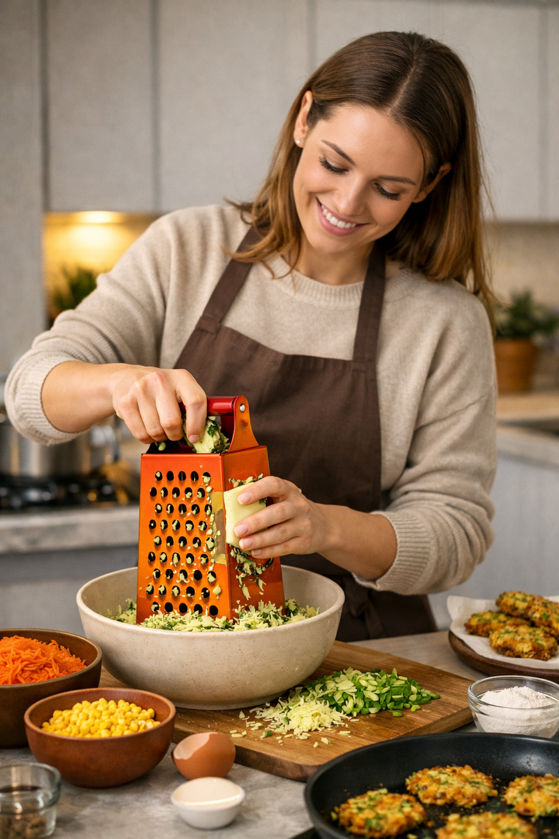 Anygleam Orange Stainless Steel Food Slicer – Multi-Function Kitchen Tool for Fruits, Vegetables & More