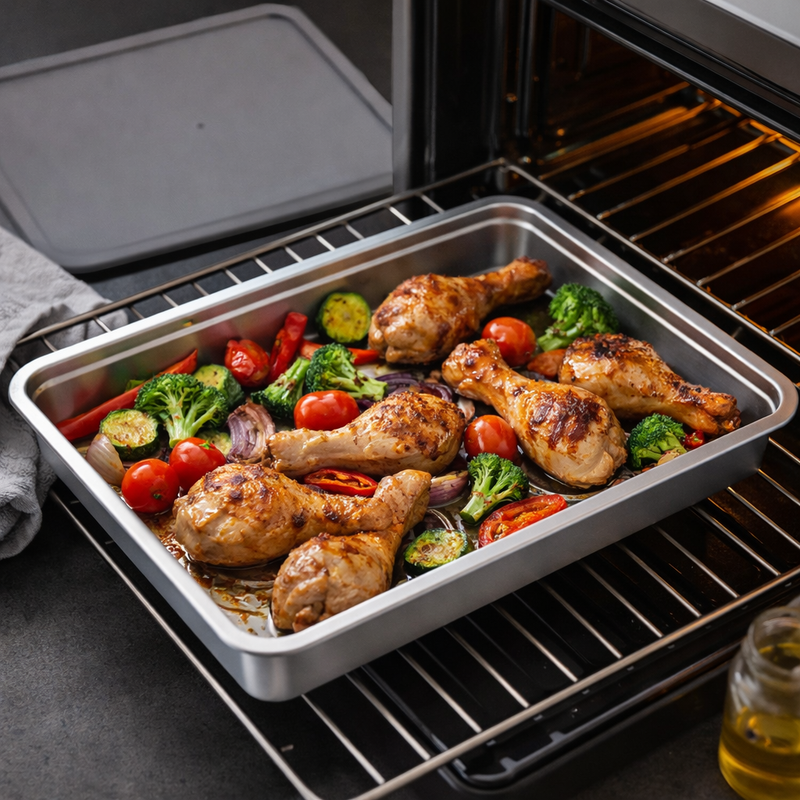 Anygleam Silver Stainless Steel Crisper Box – 2Pcs Food Grade Food Storage Container with Lid