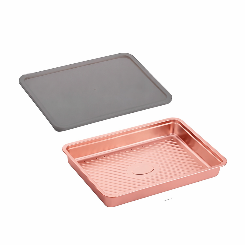 Anygleam Rose Gold 2Pcs Food Grade Stainless Steel Crisper Box Food Storage with Lid