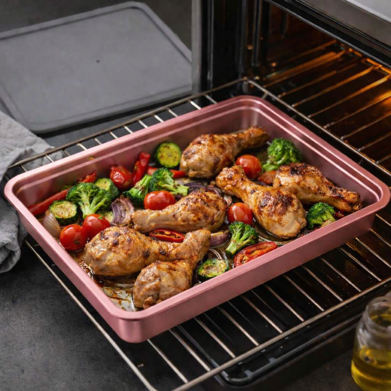 Anygleam Rose Gold 2Pcs Food Grade Stainless Steel Crisper Box Food Storage with Lid