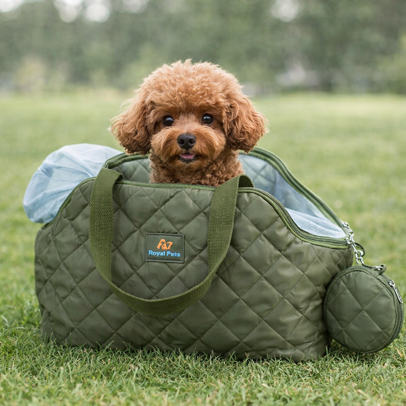 Anypet Green Pet Carrier Shoulder Bag – Breathable Travel Tote for Dogs & Cats