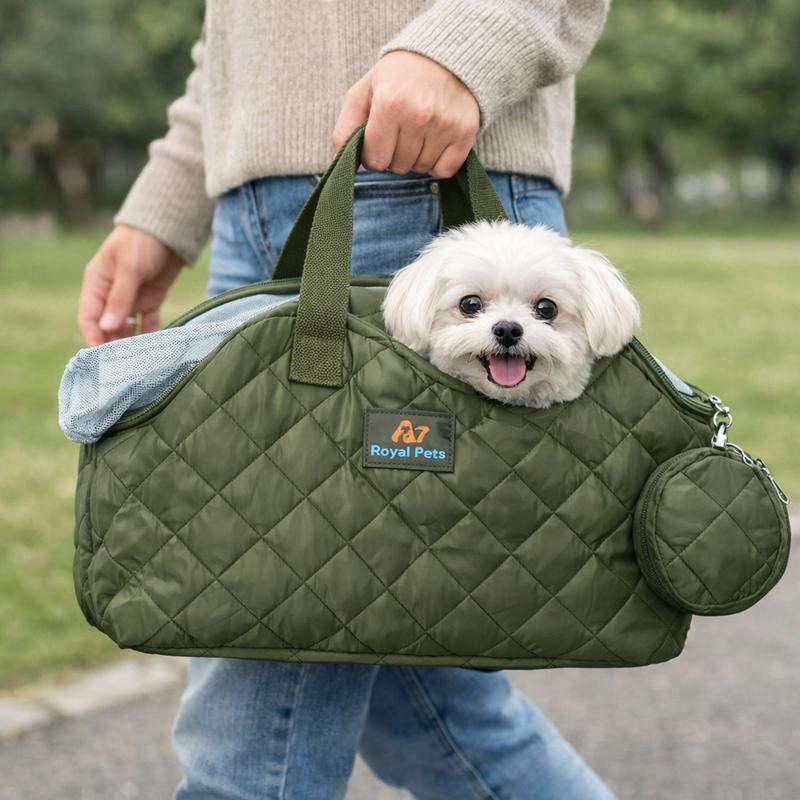 Anypet Green Pet Carrier Shoulder Bag – Breathable Travel Tote for Dogs & Cats