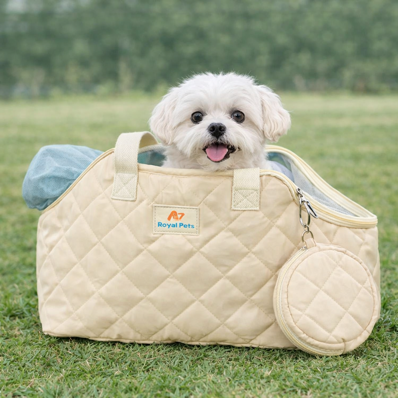 Anypet Apricot Pet Carrier Shoulder Bag – Breathable Travel Tote for Dogs & Cats