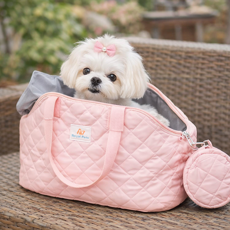 Anypet Pink Pet Carrier Shoulder Bag – Breathable Travel Tote for Dogs & Cats