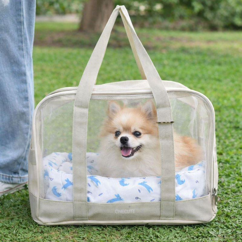 Anypet Gray Summer Pet Carrier – Breathable Cozy Shoulder & Hand Bag for Small Dogs, Poodles, Yorkies