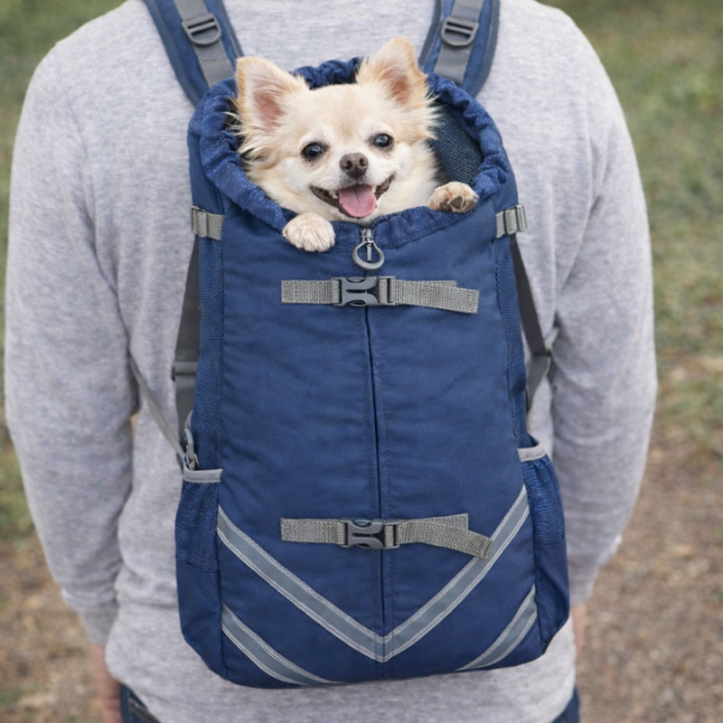 Anypet Navy Pet Carrier Backpack – Medium Travel Bag with Pocket for Small & Medium Dogs