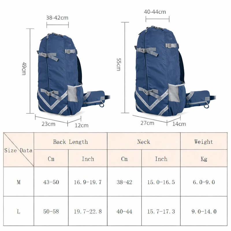 Anypet Navy Pet Carrier Backpack – Medium Travel Bag with Pocket for Small & Medium Dogs