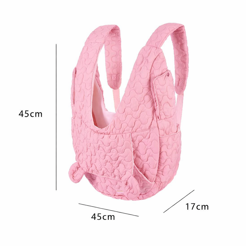Anypet Large Pink Pet Carrier Backpack – Embroidered Fabric, Spacious Design for Small Dogs & Cats
