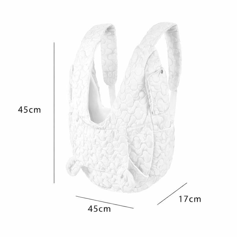 Anypet Large White Pet Carrier Backpack – Embroidered Fabric, Spacious Design for Small Dogs & Cats