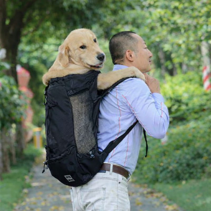 Anypet Medium Black Pet Carrier Backpack with Pockets – Travel & Driving Bag for Medium to Large Dogs