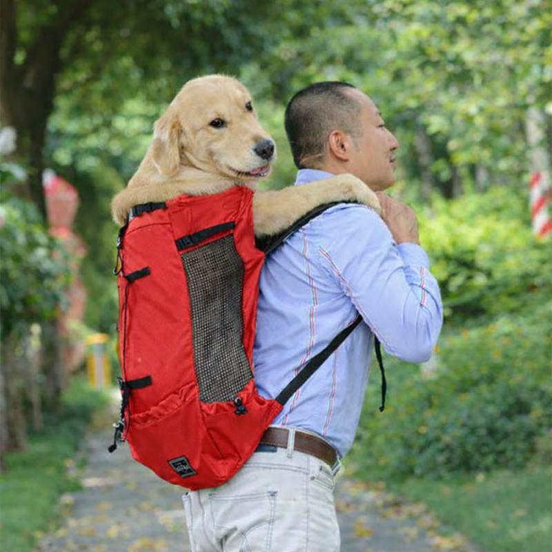 Anypet Medium Red Pet Carrier Backpack with Pockets – Travel & Driving Bag for Medium to Large Dogs