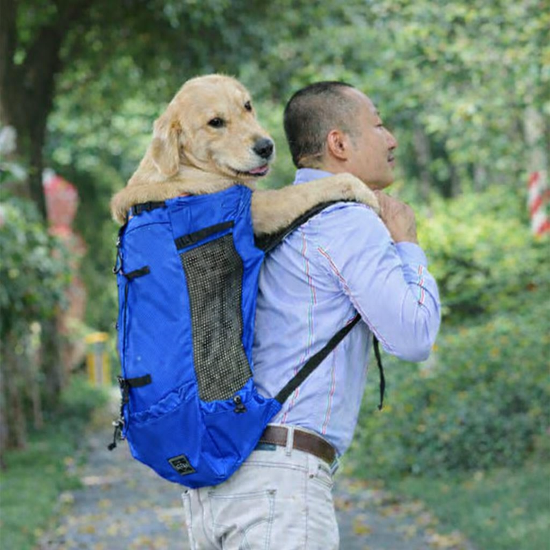 Anypet Medium Blue Pet Carrier Backpack with Pockets – Travel & Driving Bag for Medium to Large Dogs