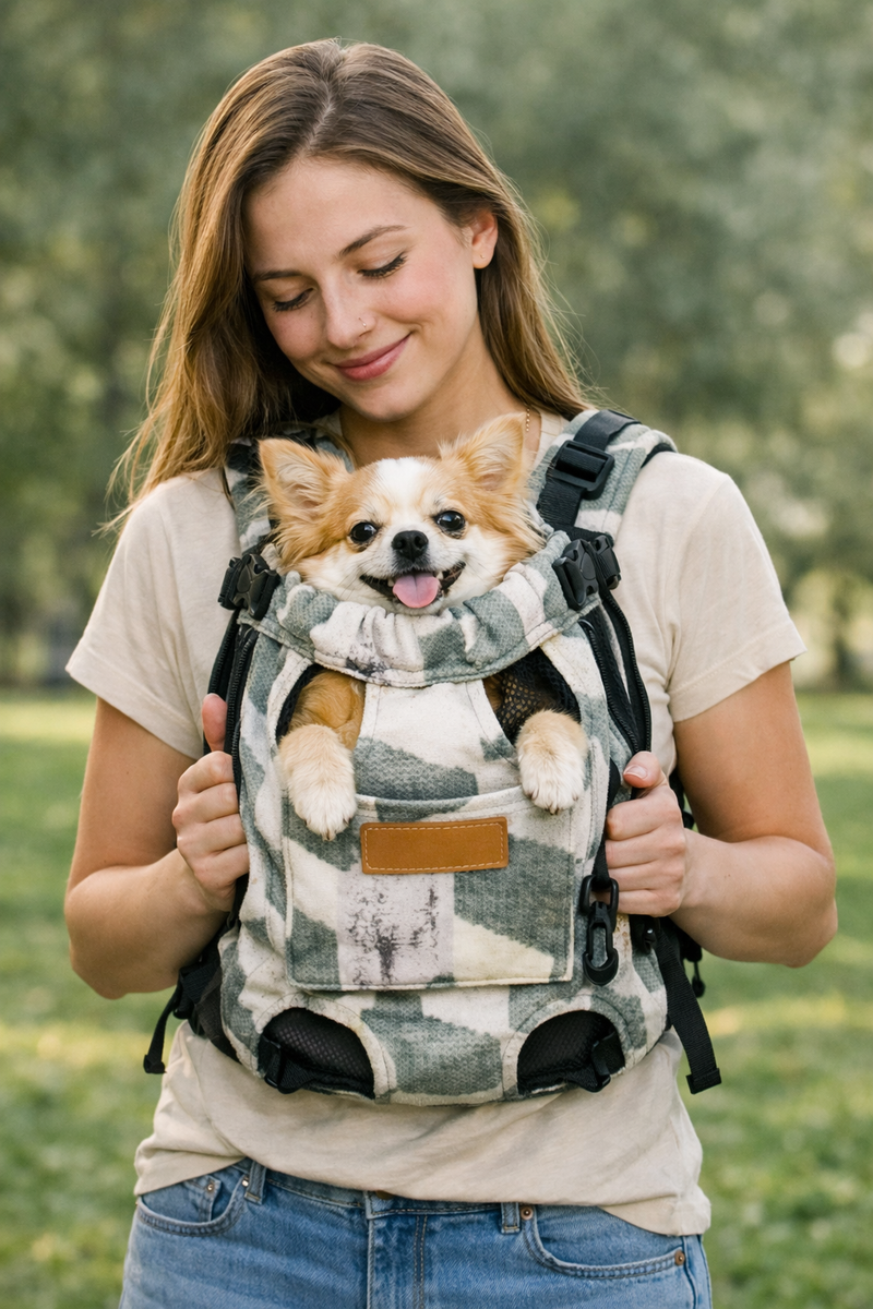 Anypet 3XL Patches Denim Pet Carrier Backpack – Breathable Travel Bag with Pockets for Small Pets