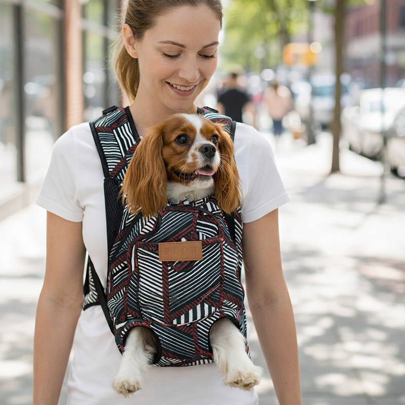 Anypet 3XL Linear Triangular Pattern Denim Pet Carrier Backpack – Breathable Travel Bag with Pockets for Small Pets