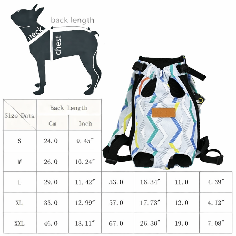 Anypet XXL Zigzag Pattern Denim Pet Carrier Backpack – Breathable Travel Bag with Pockets for Small Pets