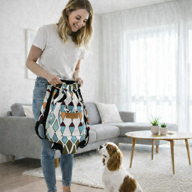 Anypet Medium Daimond Pattern Denim Pet Carrier Backpack – Breathable Travel Bag with Pockets for Small Pets