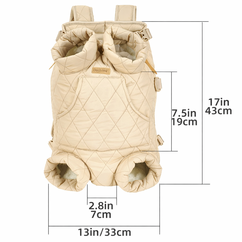 Anypet Beige Cozy Winter Pet Carrier Backpack with Hoodie & Storage Pockets for Small to Medium Dogs