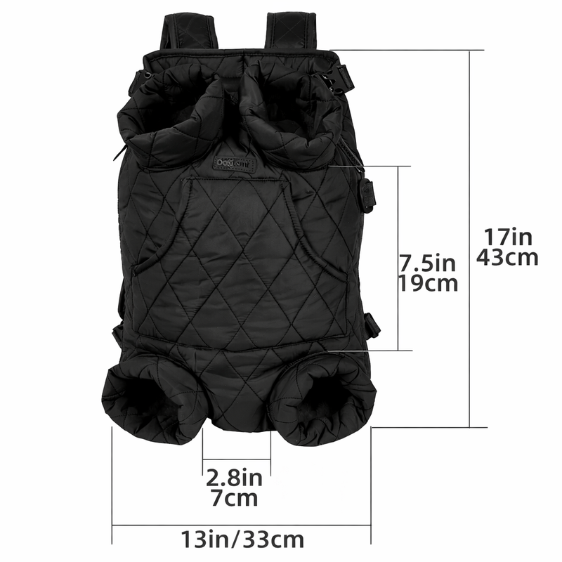 Anypet Black Cozy Winter Pet Carrier Backpack with Hoodie & Storage Pockets for Small to Medium Dogs