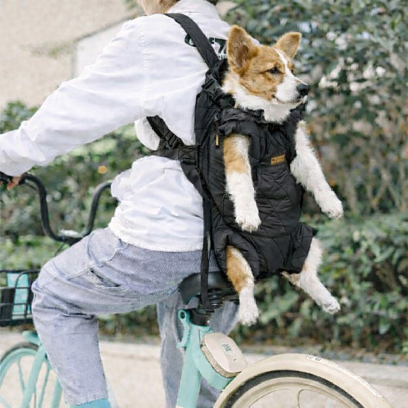 Anypet Black Cozy Winter Pet Carrier Backpack with Hoodie & Storage Pockets for Small to Medium Dogs