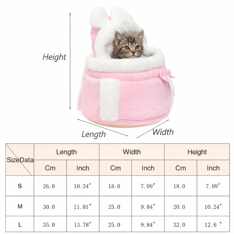 Anypet Small Pink Outdoor Pet Carrier Nest with Ear Hoodie