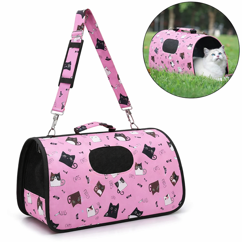 Anypet Large Pet Sling Bag – Big Eyed Cat Print Shoulder Carrier for Dogs & Cats, Lightweight Travel Accessory