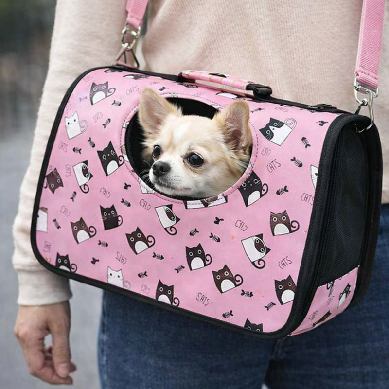 Anypet Large Pet Sling Bag – Big Eyed Cat Print Shoulder Carrier for Dogs & Cats, Lightweight Travel Accessory