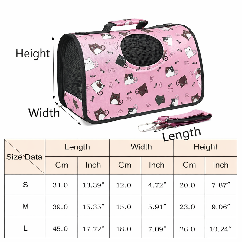 Anypet Large Pet Sling Bag – Big Eyed Cat Print Shoulder Carrier for Dogs & Cats, Lightweight Travel Accessory