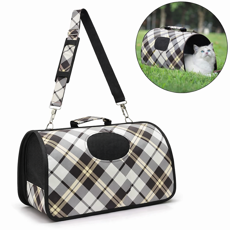 Anypet Medium Pet Sling Bag – Linear Gray Pattern Shoulder Carrier for Dogs & Cats, Lightweight Travel Accessory