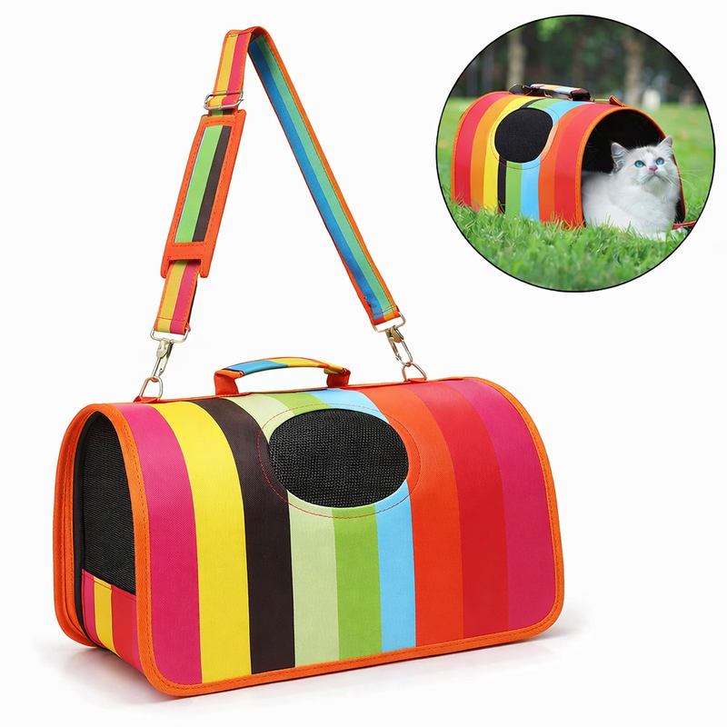Anypet Medium Pet Sling Bag – Multi Color Pattern Shoulder Carrier for Dogs & Cats, Lightweight Travel Accessory