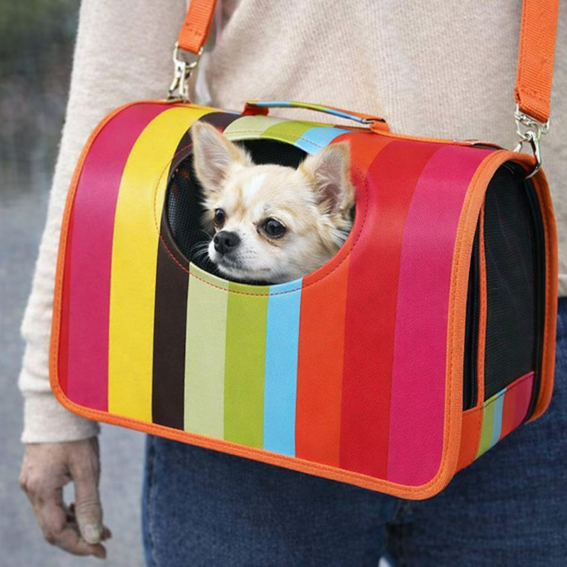 Anypet Medium Pet Sling Bag – Multi Color Pattern Shoulder Carrier for Dogs & Cats, Lightweight Travel Accessory