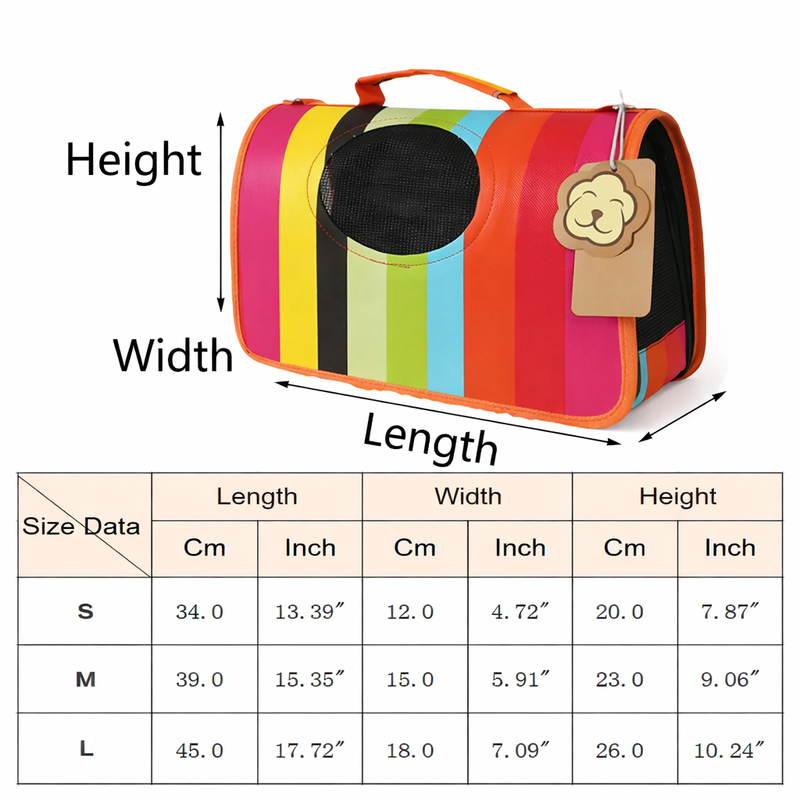 Anypet Medium Pet Sling Bag – Multi Color Pattern Shoulder Carrier for Dogs & Cats, Lightweight Travel Accessory