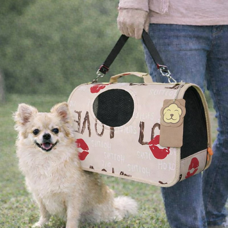Anypet Medium Pet Sling Bag – Love Kiss Pattern Shoulder Carrier for Dogs & Cats, Lightweight Travel Accessory
