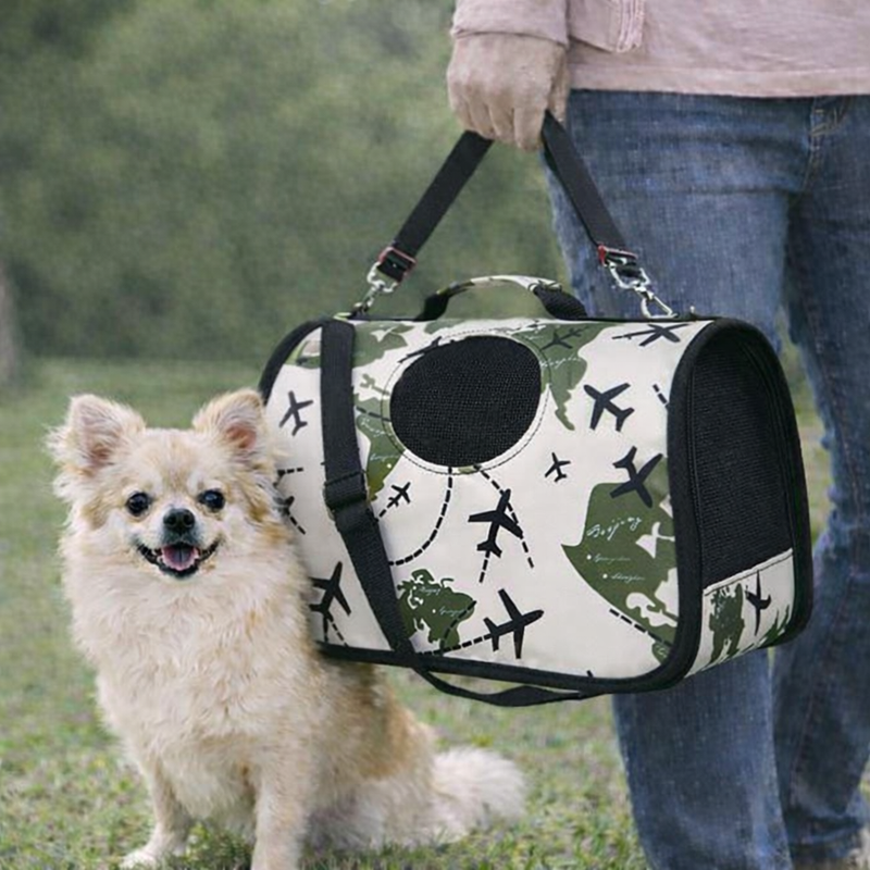 Anypet Small Pet Sling Bag – Flying Plane Pattern Shoulder Carrier for Dogs & Cats, Lightweight Travel Accessory