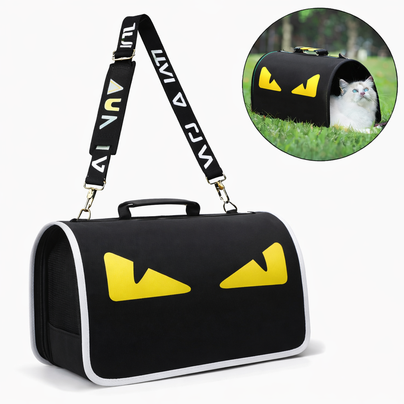 Anypet Small Pet Sling Bag – Angry Yellowed Eyes Shoulder Carrier for Dogs & Cats, Lightweight Travel Accessory