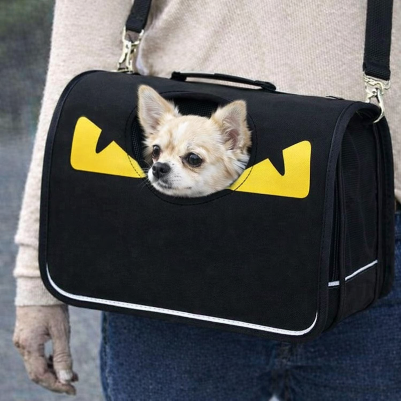 Anypet Small Pet Sling Bag – Angry Yellowed Eyes Shoulder Carrier for Dogs & Cats, Lightweight Travel Accessory