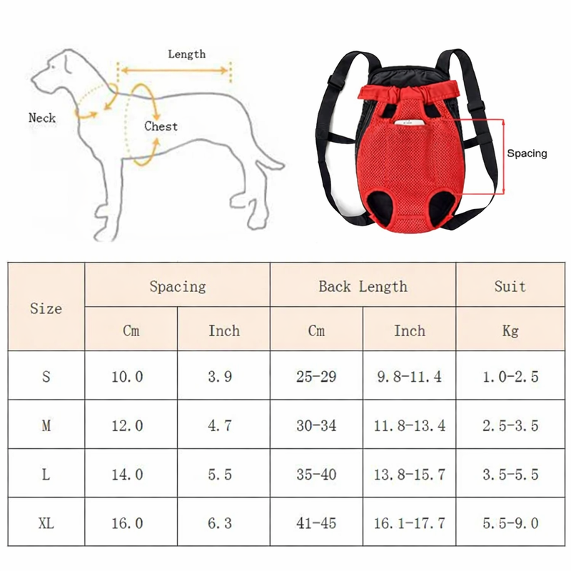 Anypet Red Denim Pet Carrier Backpack – Small Travel Bag with Front Pocket for Pets