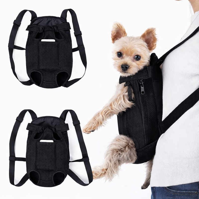 Anypet Black Denim Pet Carrier Backpack – Small Travel Bag with Front Pocket for Pets