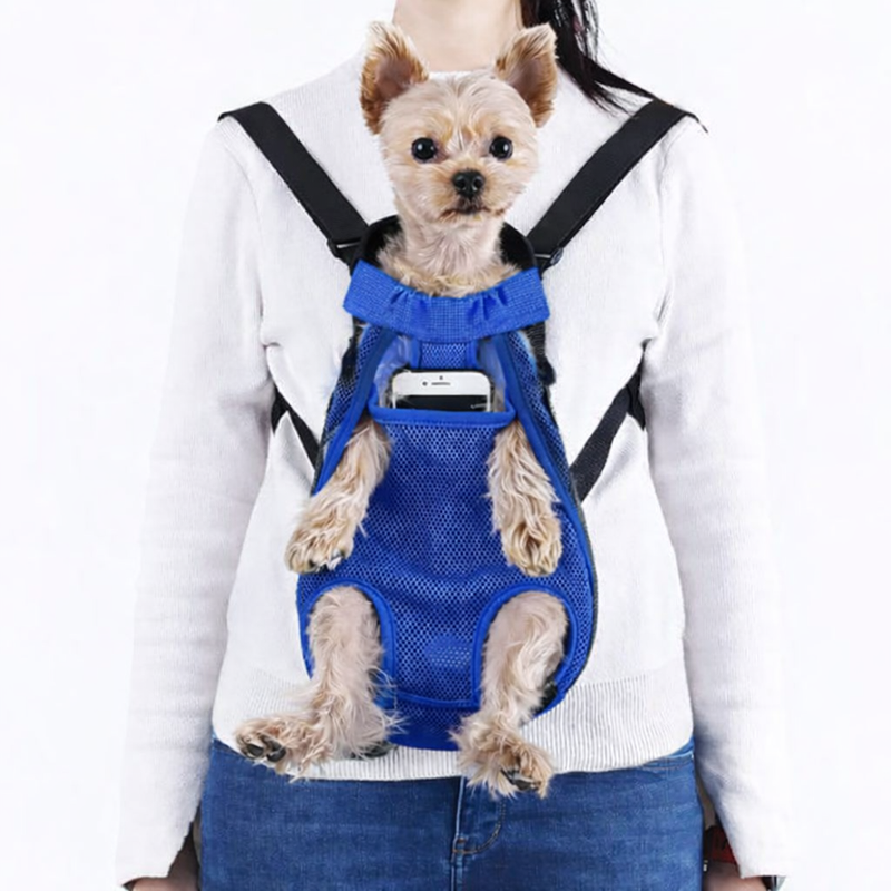 Anypet Navy blue Denim Pet Carrier Backpack – Small Travel Bag with Front Pocket for Pets