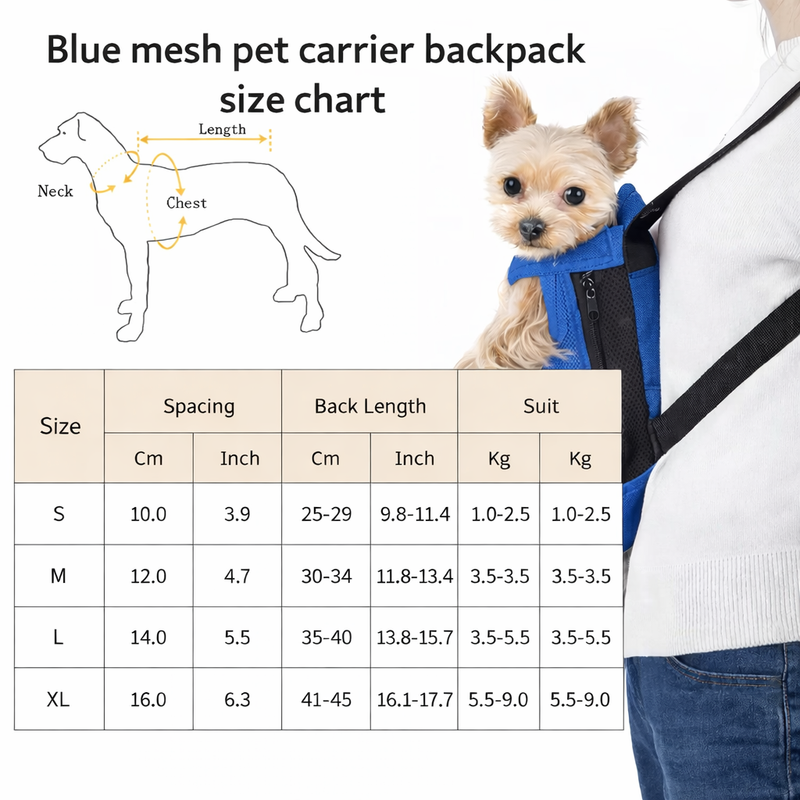 Anypet Navy blue Denim Pet Carrier Backpack – Small Travel Bag with Front Pocket for Pets