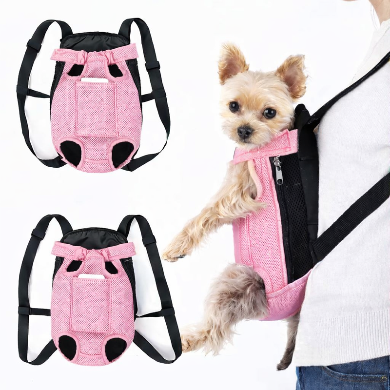 Anypet Pink Denim Pet Carrier Backpack – Small Travel Bag with Front Pocket for Pets