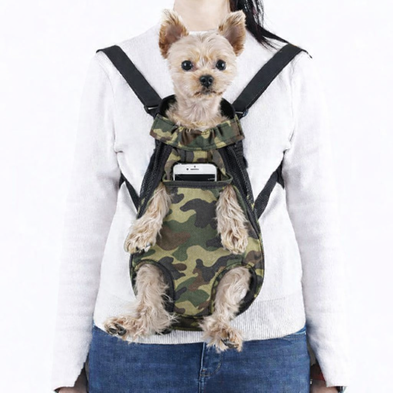 Anypet Camouflage Denim Pet Carrier Backpack – Small Travel Bag with Front Pocket for Pets