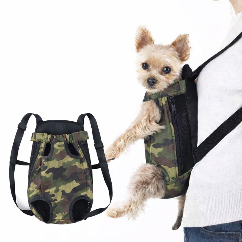 Anypet Camouflage Denim Pet Carrier Backpack – Small Travel Bag with Front Pocket for Pets