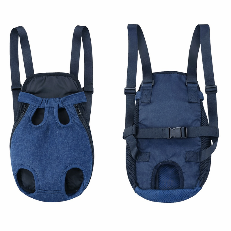 Anypet Denim Navy Pet Carrier Backpack – Small Travel Bag with Front Pocket for Pets