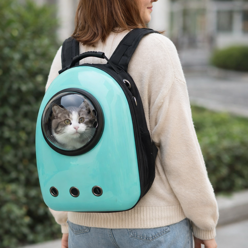 Anypet Green No Print Space Capsule Pet Carrier – Breathable Travel Bag for Small Pets