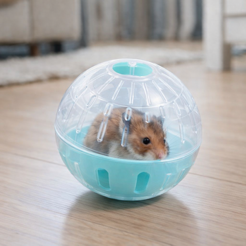 ANYPET White Blue Small Pet Exercise Ball – Soft Running Ball for Hamsters & Mice