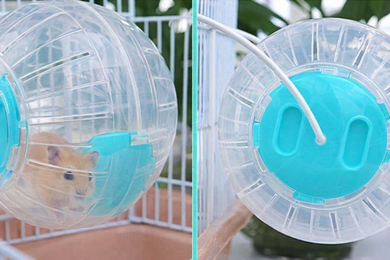 ANYPET White Blue Small Pet Exercise Ball – Soft Running Ball for Hamsters & Mice