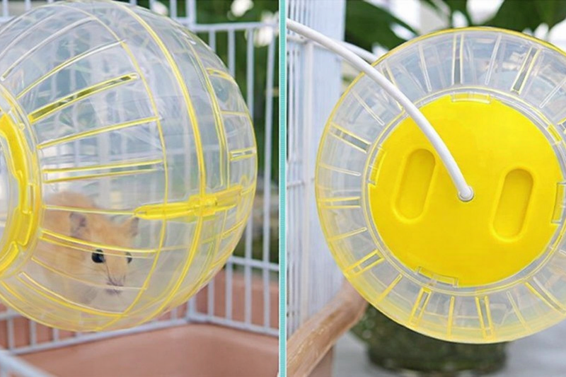 ANYPET White Yellow Small Pet Exercise Ball – Soft Running Ball for Hamsters & Mice